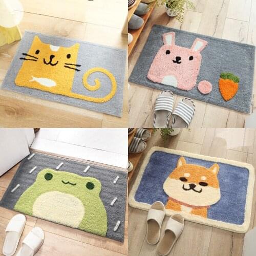 Household cartoon toilet floor mat water absorption anti slip bathroom living room lovely doormat ground rug small carpet