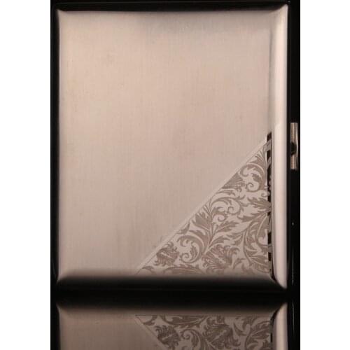 Elegant Thick Nickel Wire Drawing 20 Sticks Fine Stainless Steel Cigarette Case Smoking Accessories for Weed Gadgets for Men