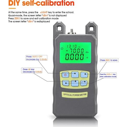 COMPTYCO high-precision AUA-70A Optical Power Meter -70dBm~+10dBm Fiber Optical Cable Tester SC/FC 2 kinds interface Connector
