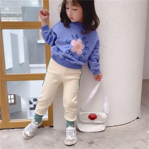 Childrens Casual Pants Girls Leggings Autumn Winter New Toddler Cotton Pencil Pants for Girls Kids Striped Patchwork Trousers