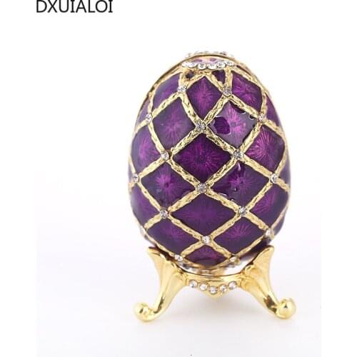 Home decoration European creative jewelry storage box, metal egg, gold-plated diamond tabletop ornaments, metal crafts DXUIALOI