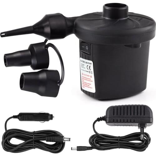 Electric Air Pump Portable Quick-Fill Inflatable Deflatable Pump with 3PCS Nozzles for Car Inflating Swimming Pools Ring EU Plug
