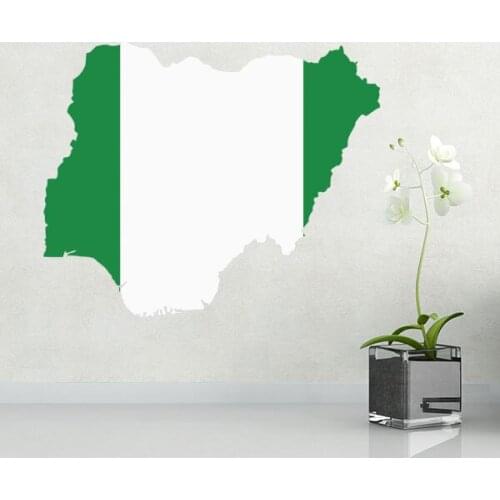 Flag map of Nigeria wall vinyl sticker custom made home decoration wall sticker wedding decoration PVC wallpaper fashion design