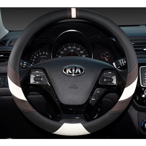 PU Leather Car Steering Wheel Cover for Kia Rio 2 3 4 X Line Kombi Sedan Auto Accessories Interior