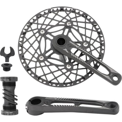 JIANKUN Folding Bicycle Crank Set BCD130mm Ultra Light Aluminum Alloy Hollow Crankset Chain Ring 52/53/56 / 58T Bicycle Crank