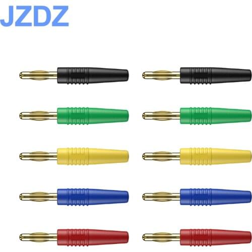 JZDZ 10pcs 2.5mm Welded Gold-plated Banana Plug With PVC Insulation Sheath J.10006