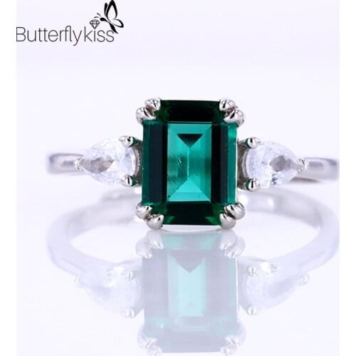 BK Emerald Ring Genuine Gold 585 Lab Grown Emerald Like Natural Opening Rings Charm Lady Ring Fashion Gift For Women Customized