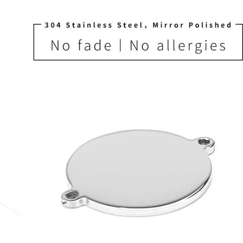 15/20/25mm Stainless Steel Circle Connector Charm For Jewelry Making 2 Hole Round Connectors Mirror Polished Wholesale 50pcs