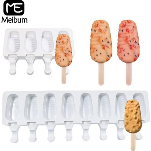 Meibum 20 Types Child Juice Dessert Cube Tray Silicone Ice Cream Moulds DIY 4/8 Cavity Summer Popsicle Molds Kitchen Tools