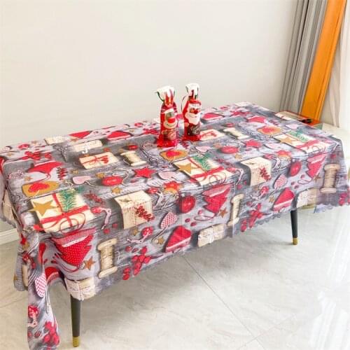 New Christmas Polyester Printed Tablecloth New Year Table Covers Antifouling Santa Tablecloth Christmas Decorations 150x180cm