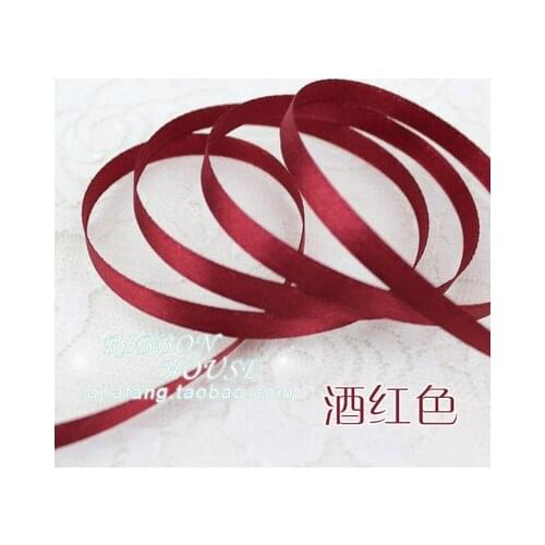 New (25 yards/roll ) 1/4" 6mm Wine Red Satin Ribbon Webbing party Decoration Gift Christmas Ribbons DIY Candy Box Dec Burgundy