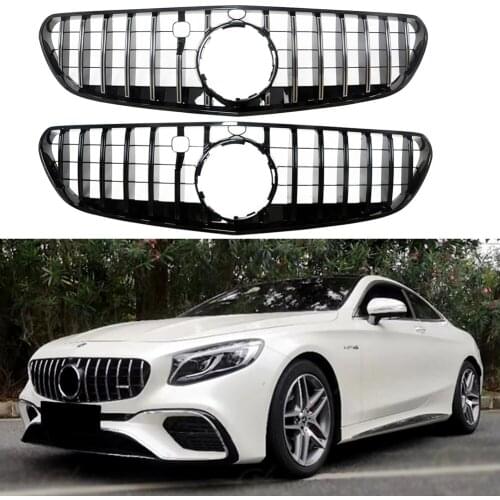 Front Bumper Racing Grill Billet Grille Cover For Mercedes-Benz W217 S Coupe 2018 2019 2020 2021