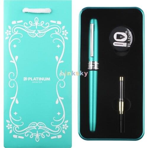 Platinum PGB-1500 Plaisir Fountain Pen ,Black Mist,Teal Green,Seal cap to keep your pen from drying out ,Calligraphy Gift Set