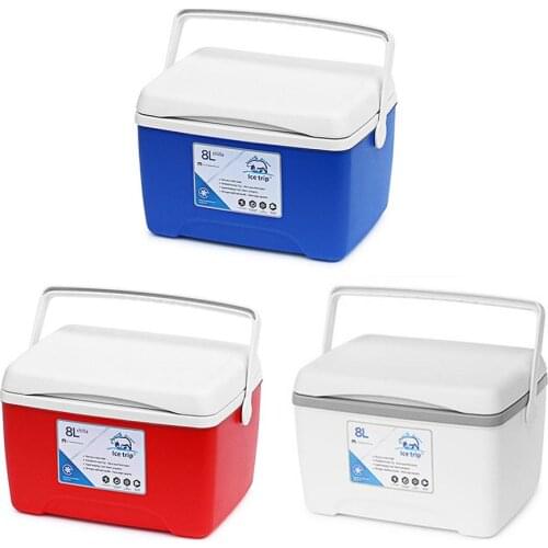8L Cooler Portable Outdoor Excursion Cooler Box For Picnics Picnic Preservation Box Refrigerator Medicine Box Lifesaving Tool