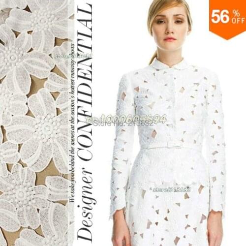 PQYY40 african guipure lace water soluble chemical lace guipure lace fabric hollow out african lace fabrics fashion week