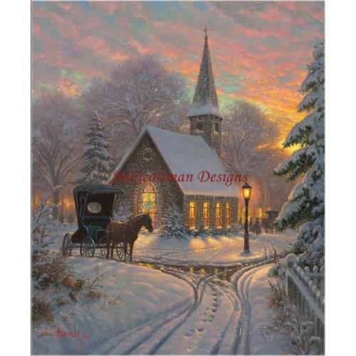 Needlework for embroidery DIY French DMC High Quality - Counted Cross Stitch Kits 14 ct Oil painting - Carriage Chapel