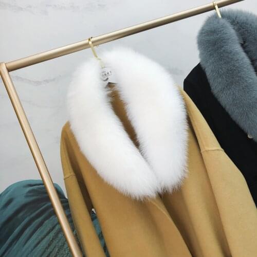 Ms.MinShu Genuine Fox Fur Collar Scarf For Women Winter Fox Fur Scarf 100% Natural Fox Skin Collar Neck Warmer Custom Made