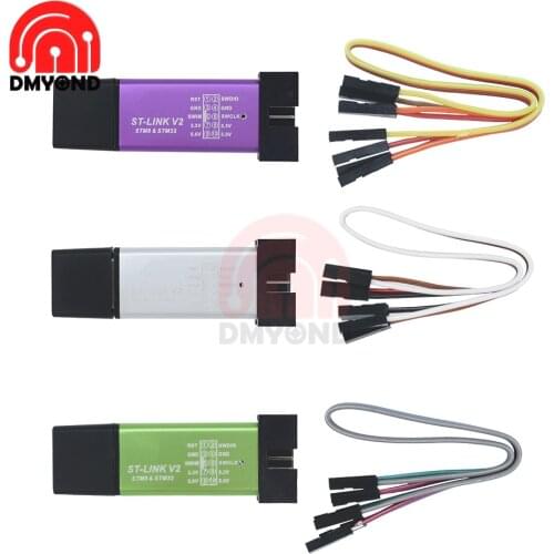 ST-Link V2 Mini STM8 Simulator Download Programmer Programming with Cover A41 DuPont Cable for STM32 Emulator Downloader M89