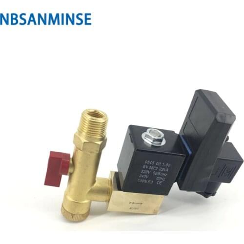 SR-G-15 4Mpa G 1/2 High Pressure Solenoid For Electronic Drain Valves Air Compressor Valve Brass Solenoid Drainer NBSANMINSE
