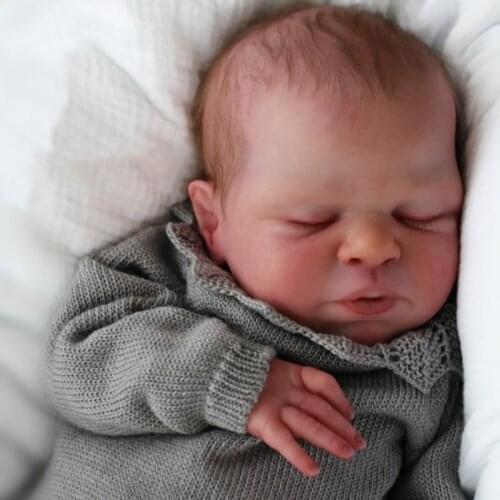 NPK 19.5inch Reborn Vinyl Doll Kit Sleeping Baby Macie Flexible Soft Touch Unfinished Doll Parts DIY Reborn Dolls