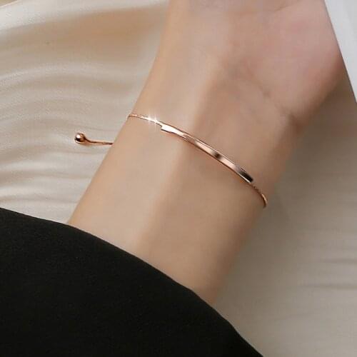 925 Sterling Silver Square Tube Bracelet For Women Simple Niche Design Adjustable Bracelet Korean Personality Jewelry