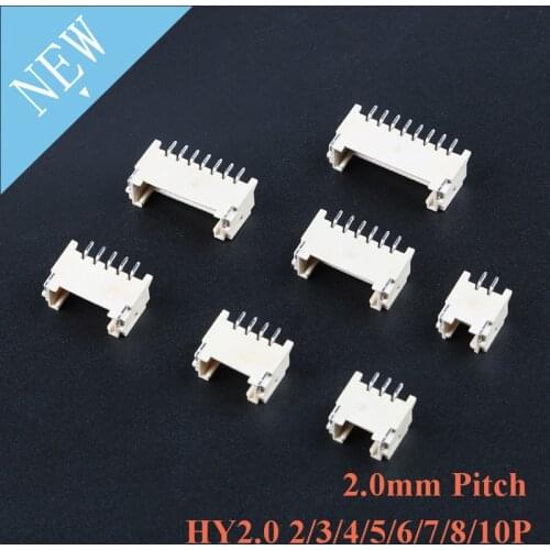 10pcs HY2.0 2P 3P 4P 5P 6P 7P 8P 10P 2.0mm Pitch Connector Horizontal Socket with Buckle and Lock Plug Connector