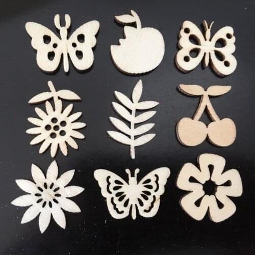 20pcs Wooden Mixed Butterfly Shape Wood Discs Slices Unfinished Wooden Cutouts Craft DIY Decoration