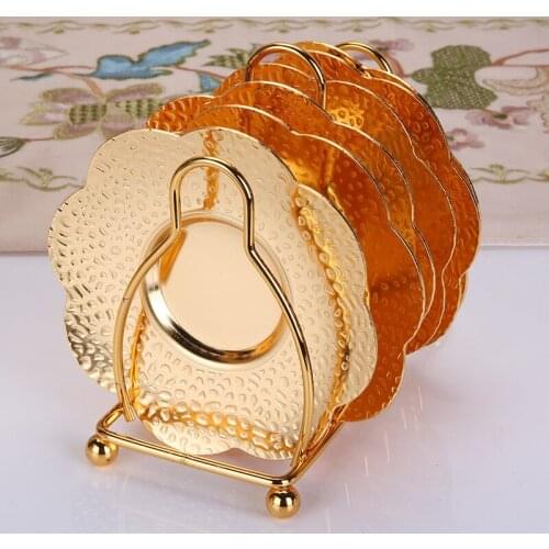 6pcs in set gold cake tray mini Snack tray Afternoon tea snack tray coffee tray