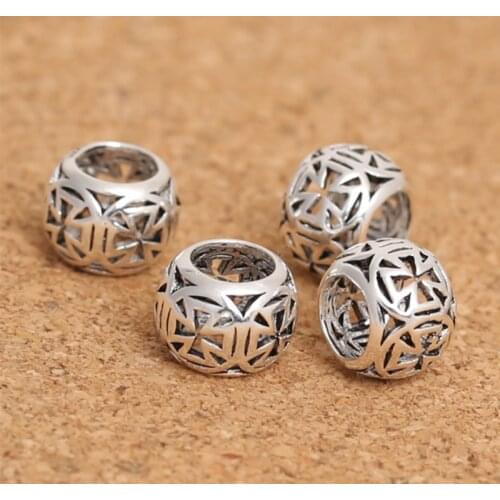 S925 Sterling Jewelry Thai Silver Diy Bracelet Accessories 10mm Cross Large Hole Loose Beads Separate Wholesale Bulk