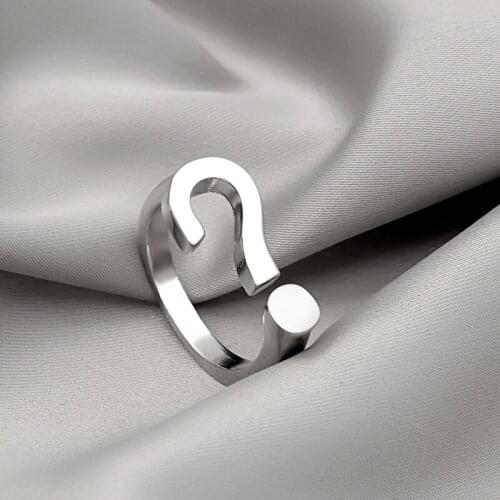 Question Mark Design Ring Simple and Trendy European and American Personality Sweet and Cool Dark Ladies Ring Open Ring