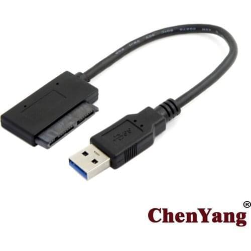 CY Micro SATA 7+9 16 Pin 1.8" 90 Degree Angled Hard Disk Driver SSD Adapter to USB 3.0 Cable 10cm