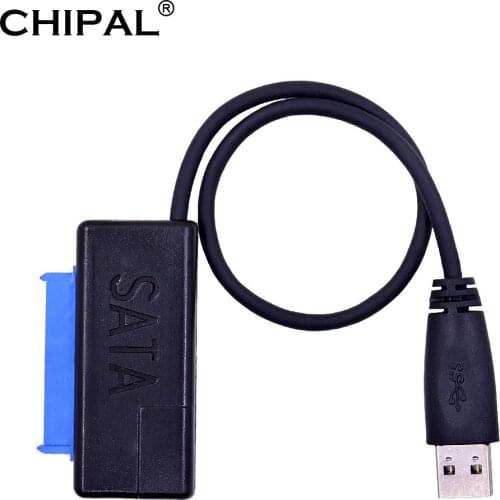 CHIPAL Dual LED 5Gbps USB 3.0 to 22Pin SATA III Converter USB3.0 to 7+15 22 Pin Cable Adapter for 2.5'' Hard Disk Drive HDD SSD