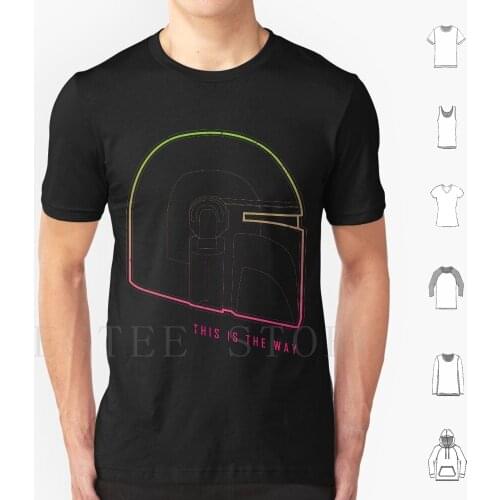 This Is The Way T Shirt Cotton Men Diy Print The This Is The Way Boba Fett Helmet Outrun Sci Fi Retro Distressed Vintage