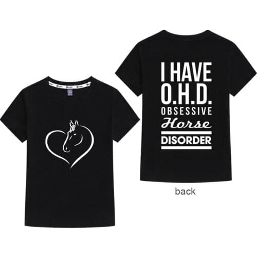 New childrens clothing boys and girls personality fashion cartoon horse head print 26 combed cotton Kids short-sleeved T-shirt