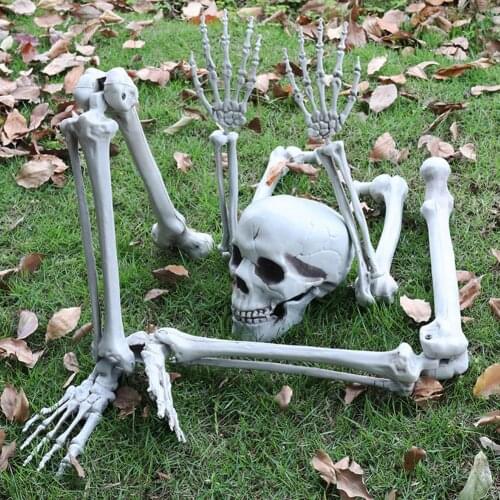 Halloween Haunted Skull Haunted House Realistic Bones Head And Hands Set Graveyard Scene Cosplay DIY Horror Party Decorations