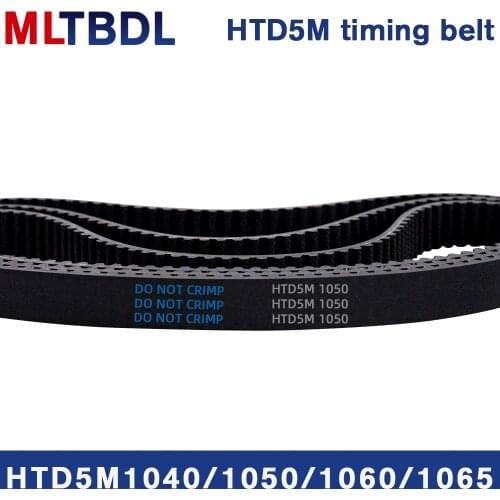 HTD5M Timing Belt 1040 1050 1060 1065mm Length 15/20/25/30mm Width 5mm Pitch Teeth 208 210 212 213synchronous Rubber Pulley Belt