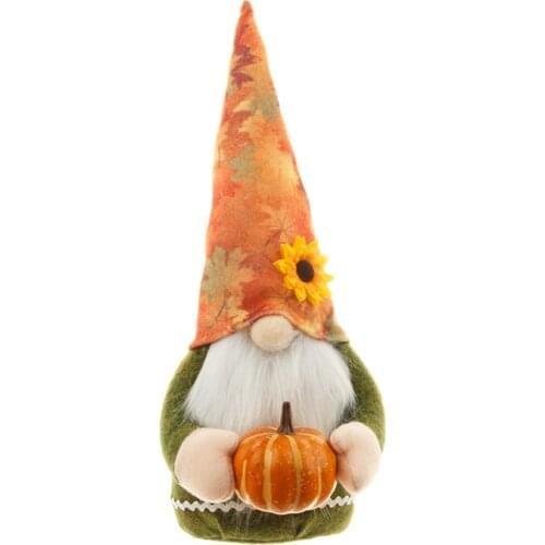 Thanksgiving Dwarf Home Holiday Decoration Ornaments Pumpkin Rudolph Doll Thanksgiving Gift Practical small ornaments simple
