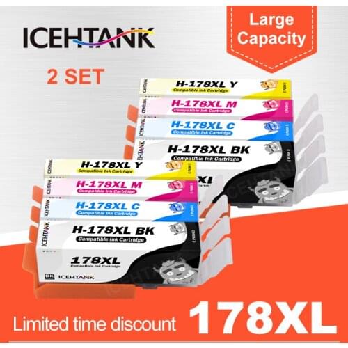 Ink cartridge for HP 178 XL For HP178 Photosmart B109 B110 B210 C309 C310 C410 D5468 D5463 D5460 Printer Full Ink Cartridges