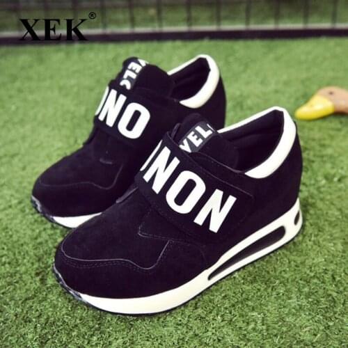 XEK spring autumn fashion platform shoes vulcanize shoes women comfortable Hook&Loop light bottom woman Sneaker shoes ZLL243