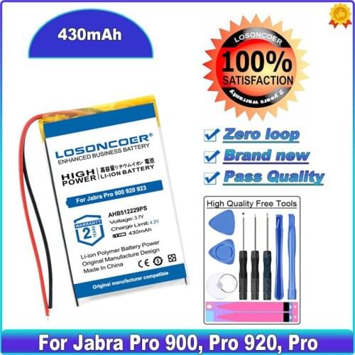 LOSONCOER 430mAh AHB512229PS For Jabra Pro 900, Pro 920, Pro 923, Pro 930, Pro 935 High Capacity Battery
