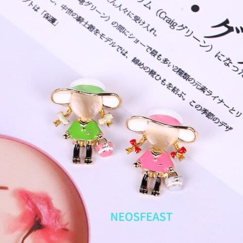 Cute Rhinestone Sweet Girls Brooches Enameled Pin Multi Color Ladies Birthday Gifts Wind Coat Garments Accessory Fashion Jewelry