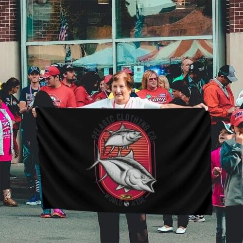 Men Pelagic Tuna Strike Fishing White Sz L 26 Nwot Harajuku Anime New Brand Different Flag