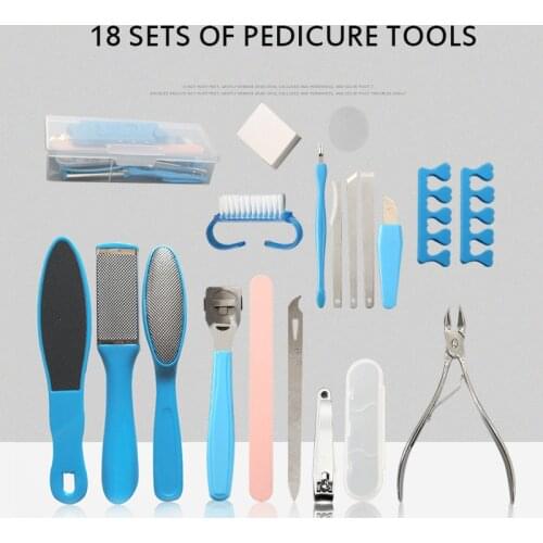 18 In 1 Professional Pedicure Tool Set Foot Care File for Heels Feet Care Kit for Pedicure Dead Hard Skin Callus Remover Scraper