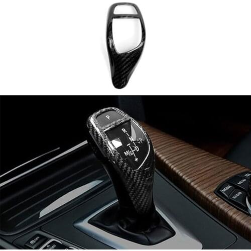 Real Carbon Fiber For BMW F20 F30 F31 F34 X5 F15 X6 F16 X3 F25 X4 F26 F10 Car Gear Shift Panel Frame Gear Knob Cover Head Trim