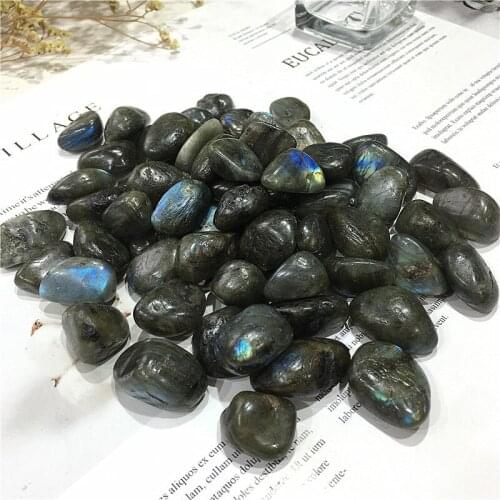 Natural natural bulk labradorite tumbled crystals healing stone for home decoration