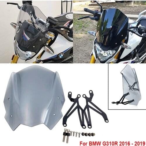 2020 New For BMW G310R G 310 R 2016 2017 2018 2019 ABS Windscreen Windshield Wind Deflectors with Mounting Bracket Kit G310R