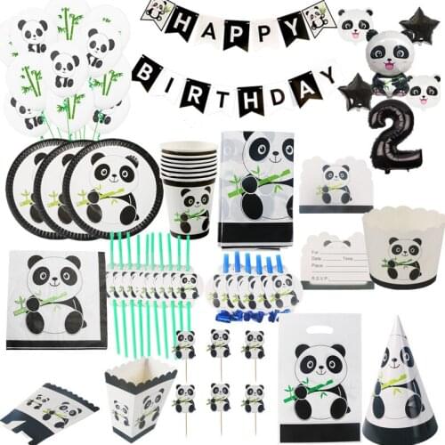New Cute Theme Birthday Party Decorations Disposable Tableware Kids Balloons Pompom Baby Shower Party Supplies