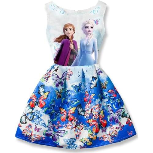 Elsa Dresses Little Girls Dress Princess Birthday Party Clothes Anna Elsa Princess Dress Cartoon Cosplay Snow Queen Costumes