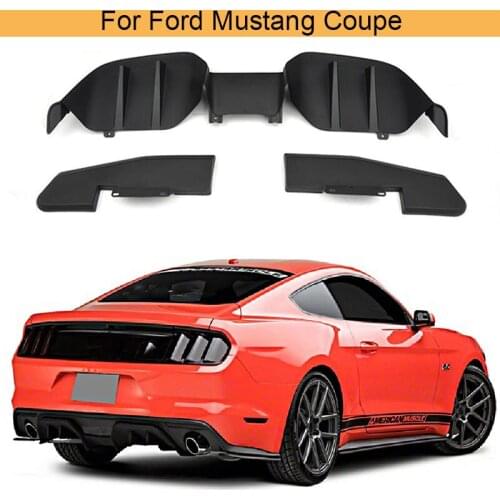 PP Rear Bumper Diffuser Lip Splitters Spoiler For Ford Mustang Coupe 2015 - 2017 Car Rear Bumper Diffuser Lip Splitters Spoiler