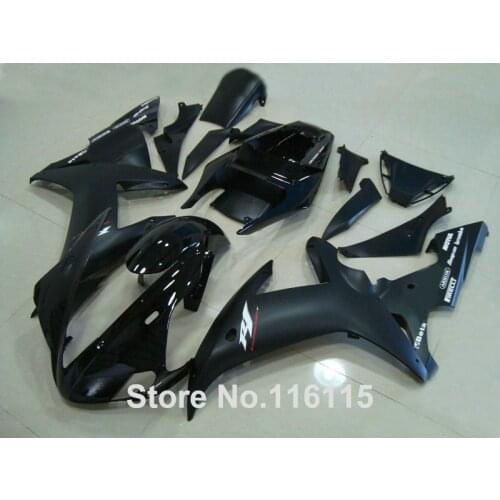 Full injection molding fairings set for YAMAHA YZF R1 2002 2003 all black Fairing kit 02 03 QH74